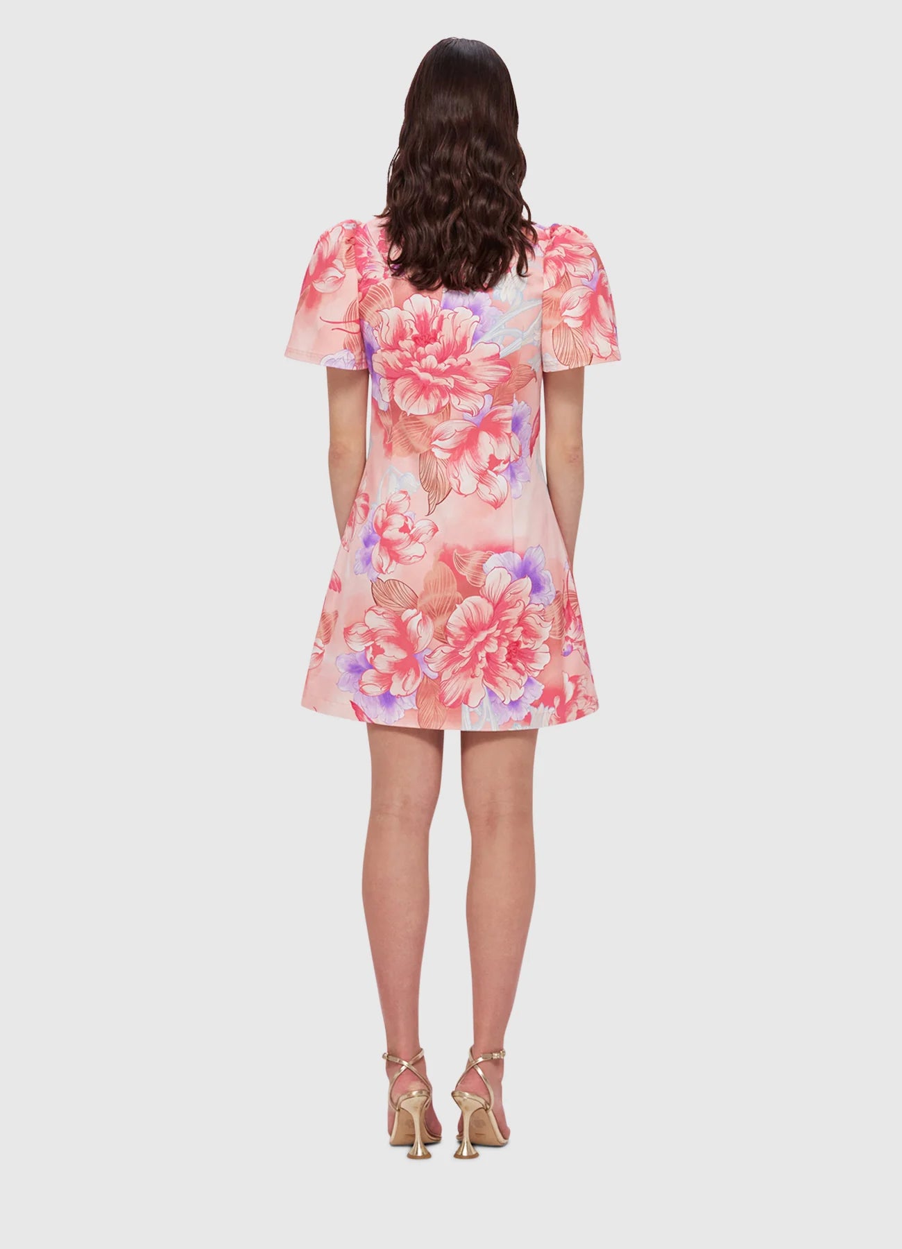 LEO LIN - BROOKE SHIRT SLEEVE MINI DRESS - SWALLOW PRINT IN LUSH